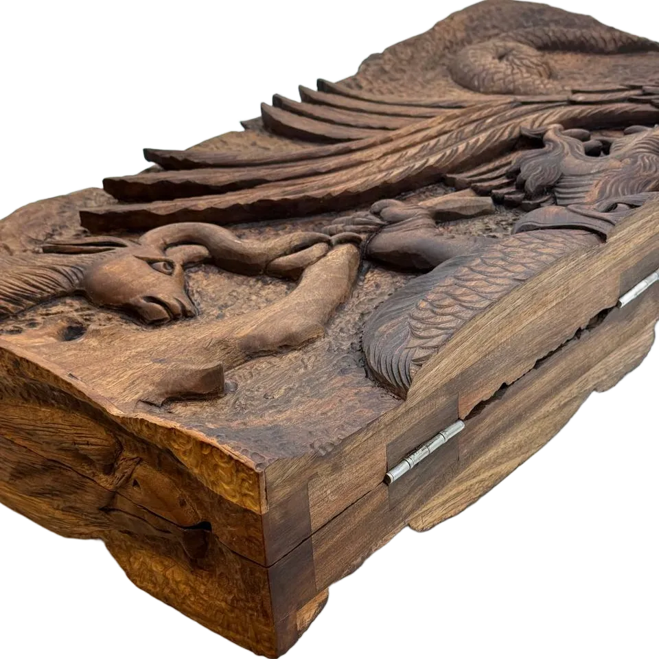 Backgammon & Chess Board Engraved Wood 28 - Image 5