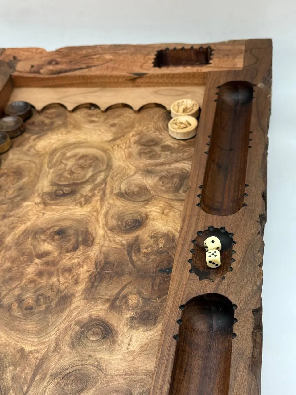 Backgammon & Chess Board Engraved Wood 28 - Image 26