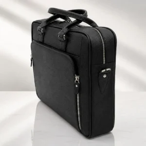 Novin Genuine Leather Double-Zip Briefcase LEA082