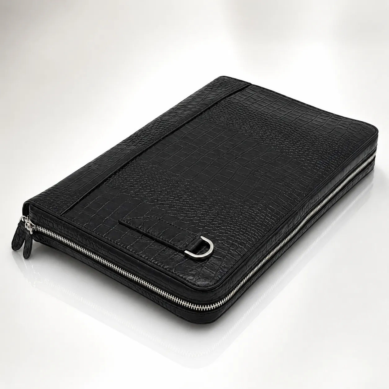 Genuine Leather Three-Gusset Portfolio Briefcase LEA091