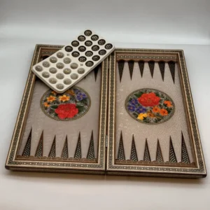 Backgammon and Chess Board Bird and Flower - Sq26