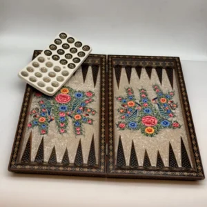 Backgammon and Chess Board Peacock - Sq25