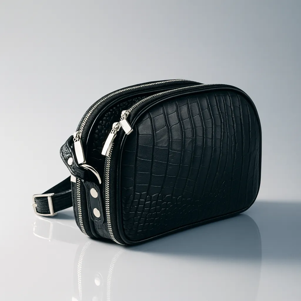 Genuine Leather Crescent Shoulder Bag LEA056
