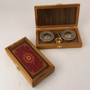 Wooden Velvet Saffron Box 300 – 2 Kh 1 Gram + T35